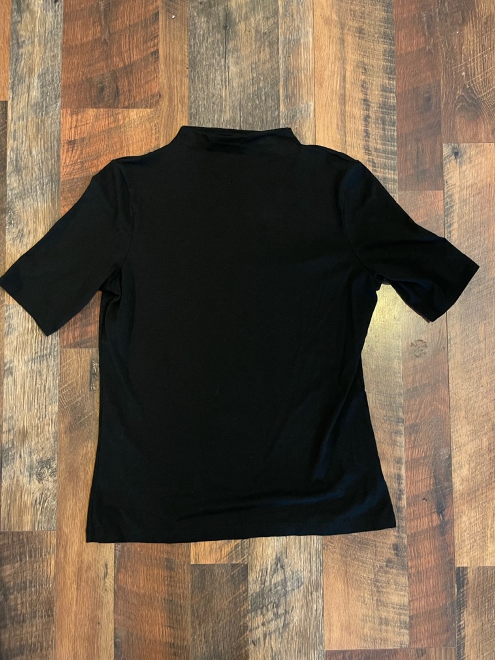 Rachel Zoe Black Short Sleeve Mock Neck Top